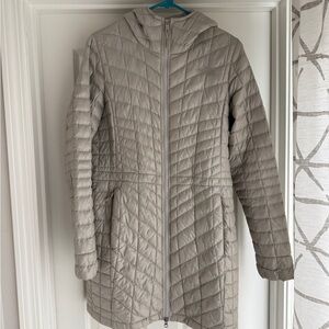 The North Face Gray Puffer Jacket with Hood